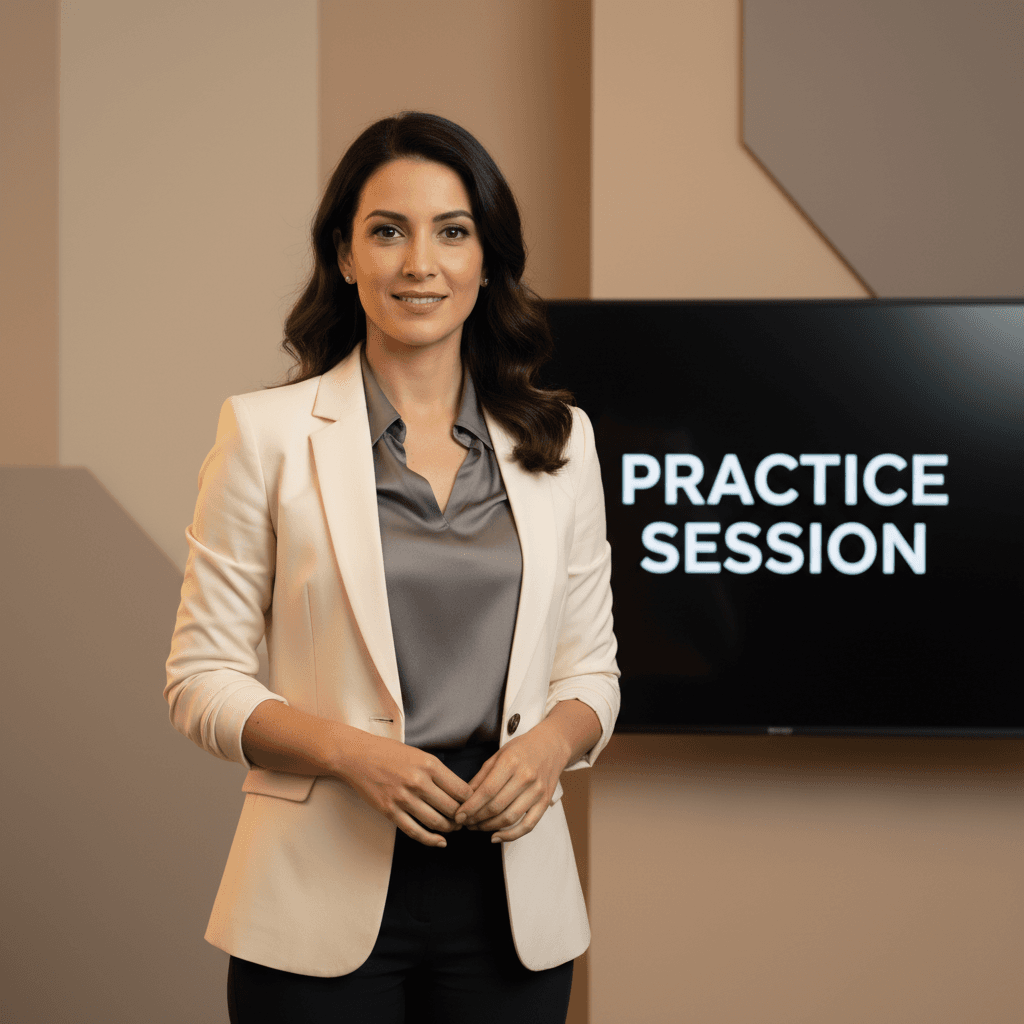 Professional preparing for interviews and presentations