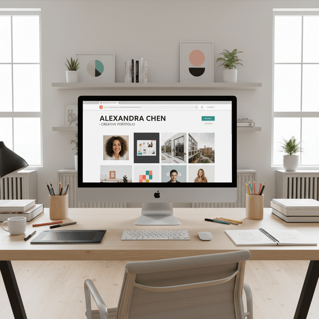 Professional portfolio website displayed on desktop computer